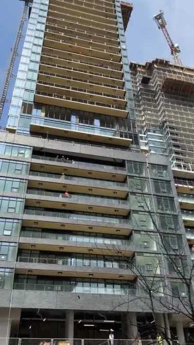 Construction accident on Bremner/Spadina.