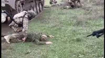 Occupants surrendering. Brought a BMP-1 with them for cash reward.