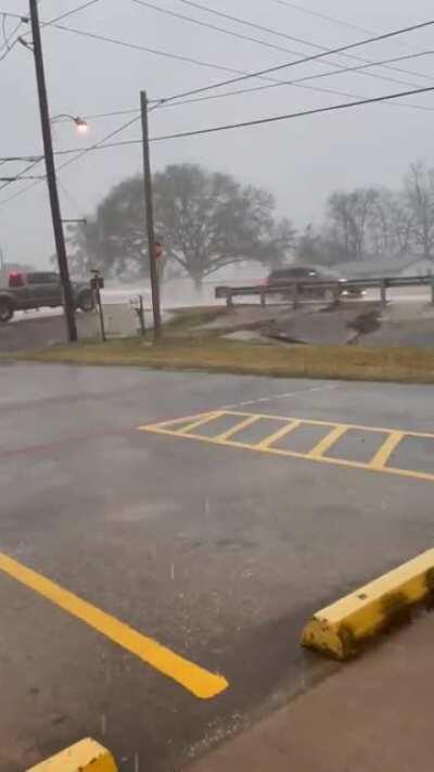 Wind, rain, and traffic. This video has it all.