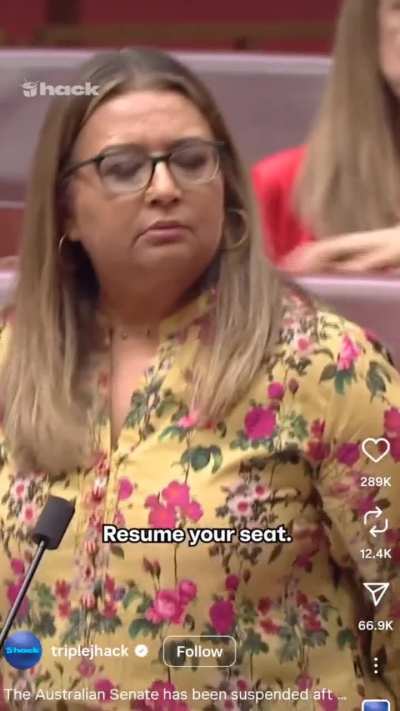 Australian Senator Pauline Hanson barred from Parliament for wearing burqa in. And they say 