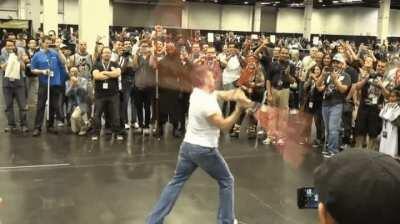 Ray Park (Darth Maul) giving con fans an impromptu show.
