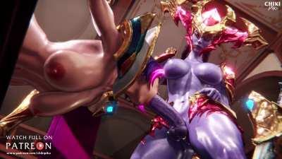 Fiora and Shyvana futa, dirty talks (Chikipiko)[League of Legends]