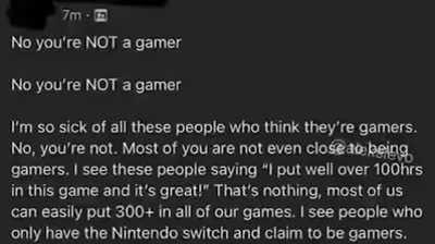 No. You are NOT a gamer.