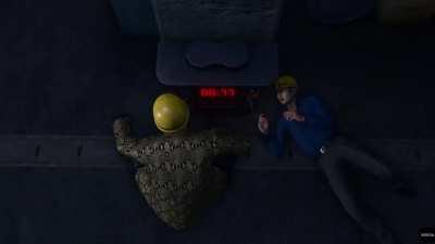 Majima cuts the brown wire