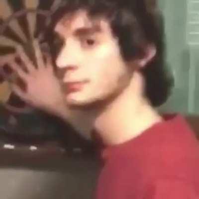 Dart flies into man's head