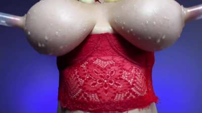 Big swollen tits collecting cum