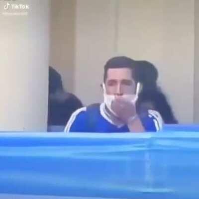Guy throws a bag of cocaine into Maradona’s coffin which was inside the Argentinian government house