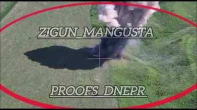 Damaged Russian BMP-2 explodes. May 2025 near Pokrovsk, cause unknown