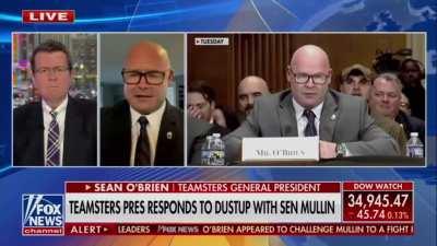 Teamsters President Sean O’brien went on Fox News and once again humiliated Republican Sen. Mullin, who tried to fight him in a Senate hearing this week. “So make up your mind. You want to date me, fight me, bite me, or shoot me?”
