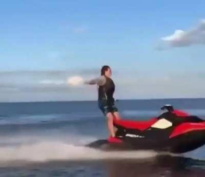 . . .to backflip from a waverunner.