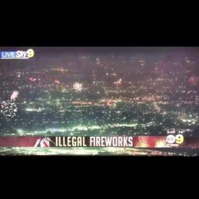 The entire city of LA giving a middle finger to the banning of fireworks this year.