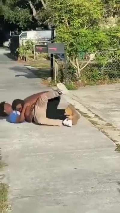 no shirt beats up kid for smashing his girl