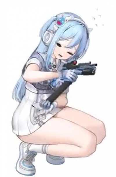 She's so cute reloading her gun