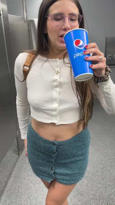 Quick drink in the Costco bathroom 