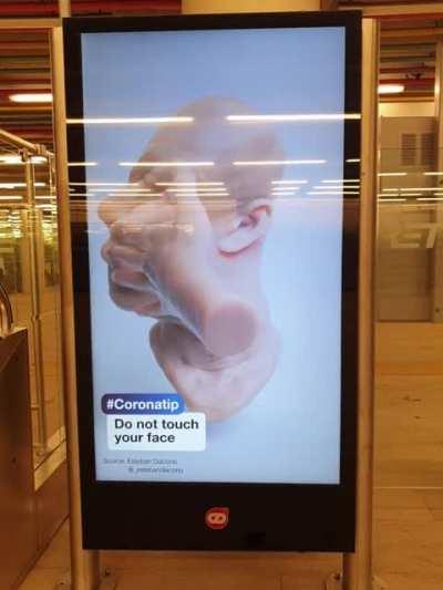 This Corona advert in my local train station really bothers me D=