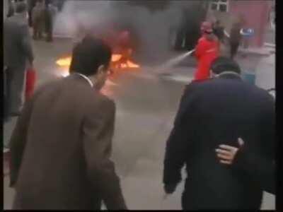 Fire drill in Turkey