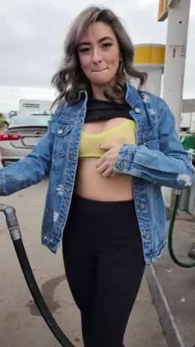 Ahh! Flashing at the gas station always makes me nervous [GIF]