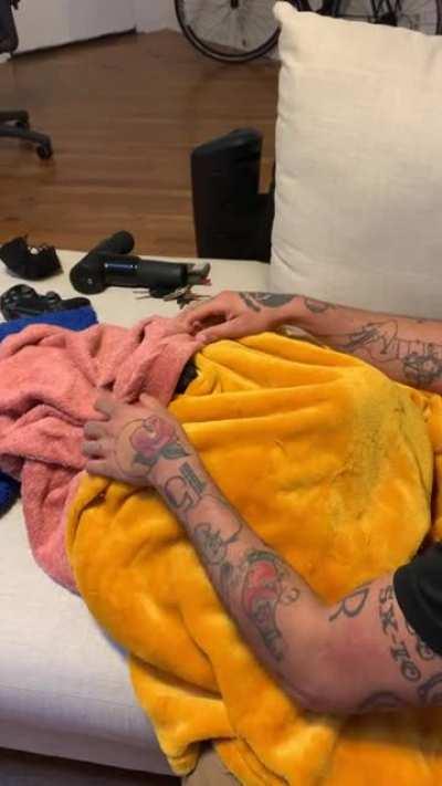 Felix loves being toasty