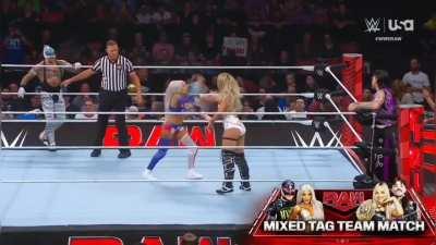 Zelina teams up with Rey Mysterio in mixed tag team action! Can she teach his terrible, dirtbag son & his blonde floozy a lesson? (WWE Monday Night RAW - 7/8/24)