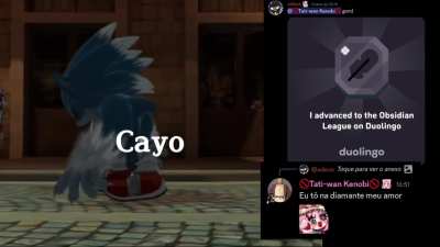 Adeus ganhou duolingo 💎 a Tati