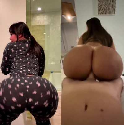 Big fake ass and she knows how to move it