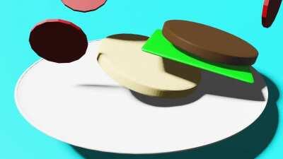 I tried to do a hamburger with rigidbodies