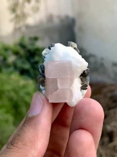 Thumb Size Very Cute Pink Apatite With Mica Combination