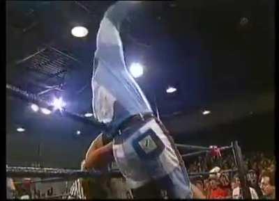 Francine ots carried then put over the top rope and spanked