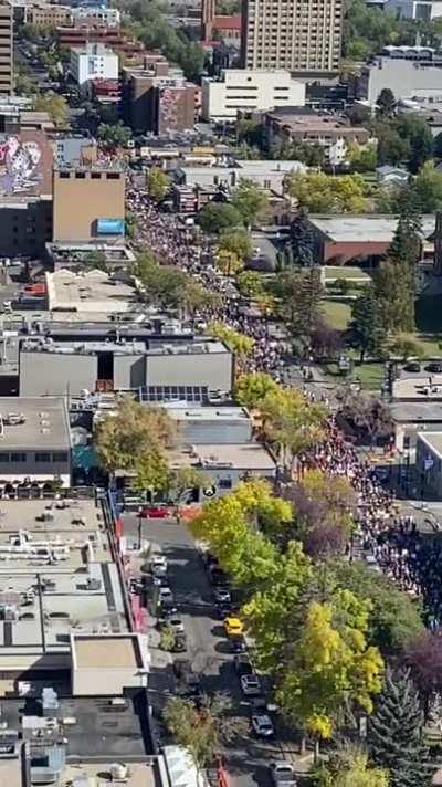 COVID restrictions protest down 17th Ave this afternoon