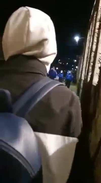 Covid Party in Tessin. Clash with crowd control police.