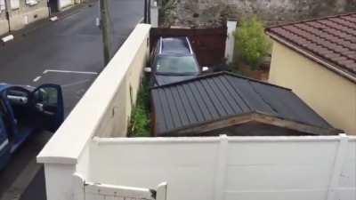 French police tackle lady with a rifle