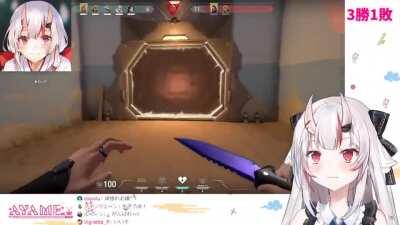 Ayame's ear piercing scream + RIP for Desk-kun