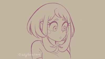 Surprise and smile (animation) [@allythealienx]