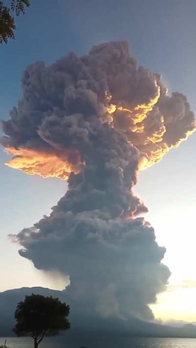 Lewotobi, Flores Island, East Nusa Tenggara, Indonesia - June 17 2025 - Eruption observed with ash plume