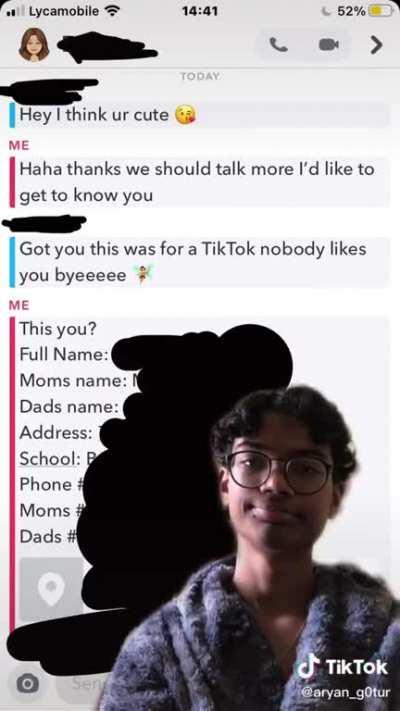 This guy having a bunch of some girls information