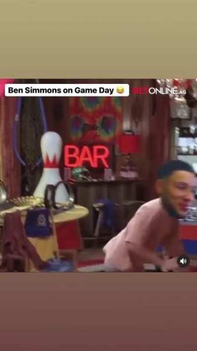 Ben Simmons on Game Day (via @riotcomedy on IG)