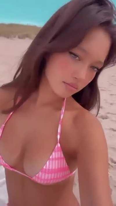 Lily Chee at the beach