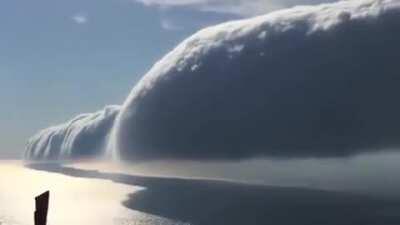 Roll clouds over lake Michigan