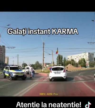 Ford driver gets instant karma for not stoping for pedestrian on the crosswalk