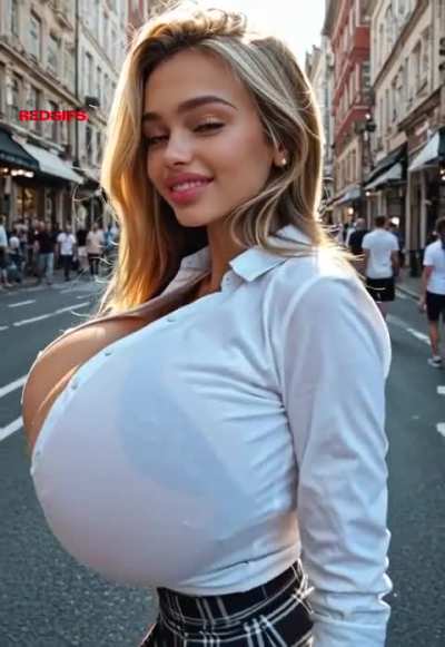 Pretty girl with enormous tits