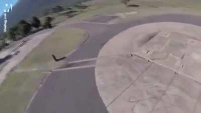 Australian man gets kicked by kangaroo while parachuting