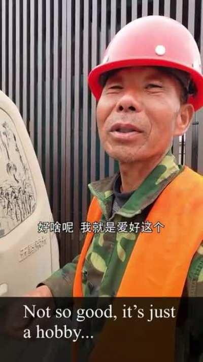 Construction worker’s art break