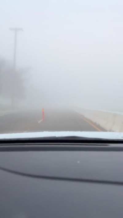 Driving through dense fog