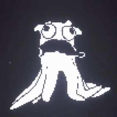 Been messing with 3D and 1bit Pixel art, found this gentleman on the way