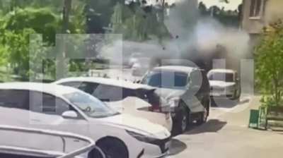 Moment of assassination of Deputy Head of the Main Operational Directorate of the RU General Staff Yaroslav Moskalik, 25th April, 2025, Balashikha, Moscow Oblast