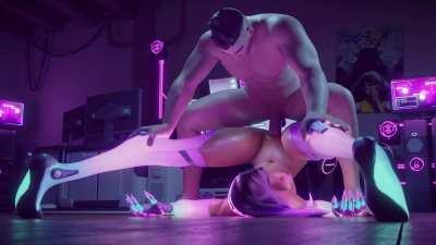 Sombra taking big dick