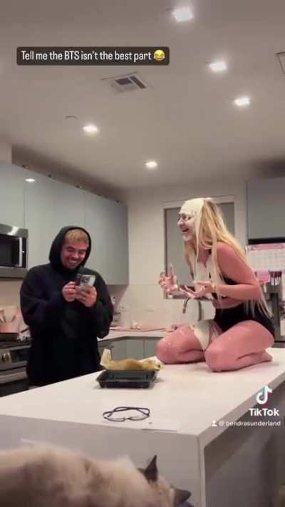 Barbie getting covered in ranch