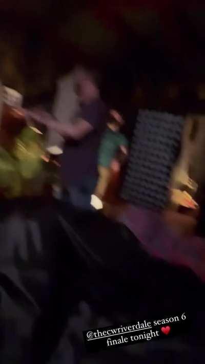 filming a scene for Riverdale