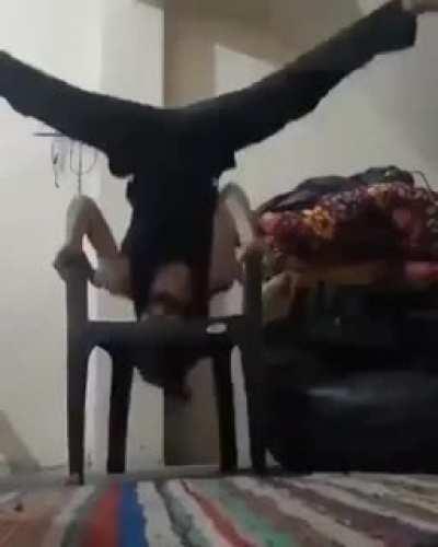 Let me do a headstand real quick