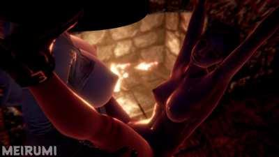 Lady Dimitrescu ties up Claire Redfield